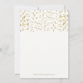 Invitation Fête de Noël moderne avec confettis blancs et or (Dos)