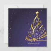 Invitation Fête de Noël moderne Blue & Gold (Dos)