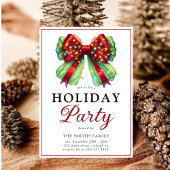 Invitation Fête de Noël moderne Bow