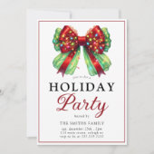 Invitation Fête de Noël moderne Bow (Devant)