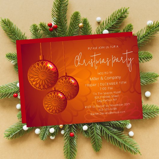 Invitation Fête de Noël Moderne Chic Entreprise