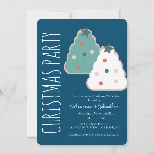Invitation Fête de Noël moderne Cookie Tree (Devant)