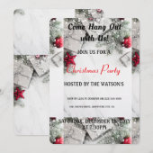 Invitation Fête de Noël moderne de Père Noël " Venez vous amu (Devant / Derrière)