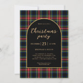 Invitation Fête de Noël moderne élégante Tartan (Devant)