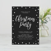 Invitation Fête de Noël moderne en noir et blanc (Debout devant)