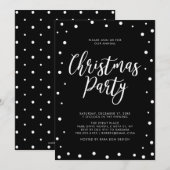 Invitation Fête de Noël moderne en noir et blanc (Devant / Derrière)