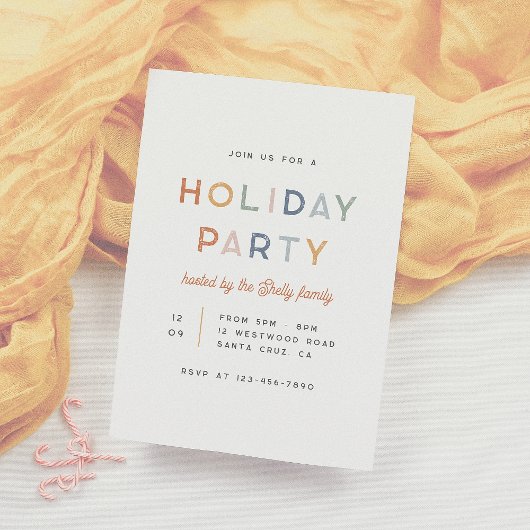 Invitation Fête de Noël moderne et brillante et colorée