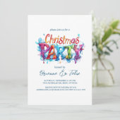 Invitation Fête de Noël moderne et élégant (Debout devant)