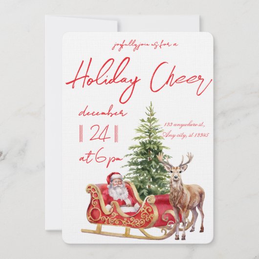 Invitation Fête de Noël Moderne et Joyeuse (Devant)