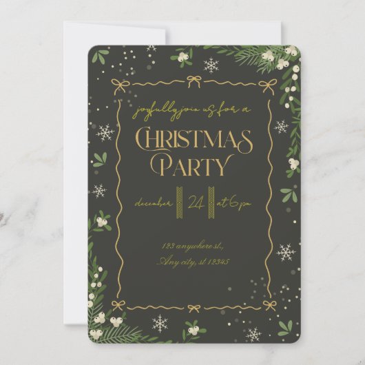 Invitation Fête de Noël moderne et joyeuse (Devant)