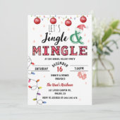 Invitation Fête de Noël Moderne et Joyeuse Jingle & Mingle (Debout devant)