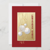 Invitation Fête de Noël moderne Gold, White et Red (Devant)