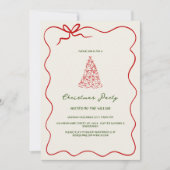 Invitation Fête de Noël moderne Green Whimsical (Devant)