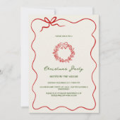 Invitation Fête de Noël moderne Green Whimsical (Devant)