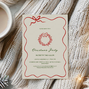 Invitation Fête de Noël moderne Green Whimsical