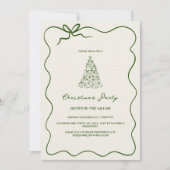 Invitation Fête de Noël moderne Green Whimsical (Devant)