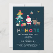 Invitation Fête de Noël Moderne HO HO HO (Devant)