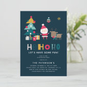Invitation Fête de Noël Moderne HO HO HO (Debout devant)