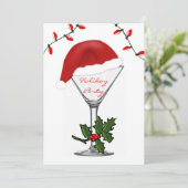 Invitation Fête de Noël moderne Martini (Debout devant)