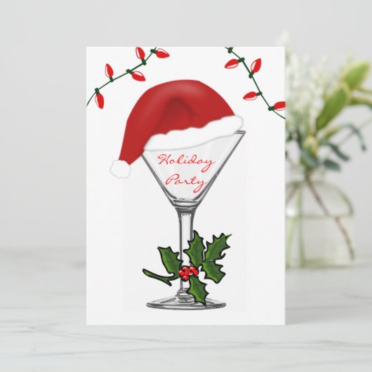 Invitation Fête de Noël moderne Martini (Debout devant)