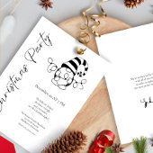 Invitation Fête de Noël Moderne Minimaliste avec Gnome Mignon