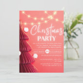 Invitation Fête de Noël moderne Neon Pink (Debout devant)