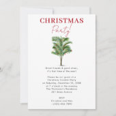 Invitation Fête de Noël moderne Palmier tropical (Devant)