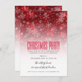 Invitation Fête de Noël moderne Rouge et Blanc (Devant / Derrière)
