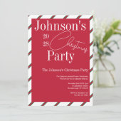 Invitation Fête de Noël moderne rouge et vert (Debout devant)