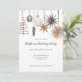 Invitation Fête de Noël moderne rustique (Debout devant)