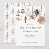 Invitation Fête de Noël moderne rustique (Devant / Derrière)