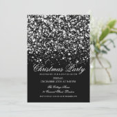 Invitation Fête de Noël moderne Silver Midnight Glam (Debout devant)