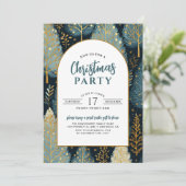 Invitation Fête de Noël moderne sur mesure sous la forêt d'ar (Debout devant)