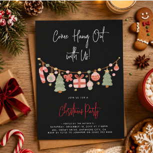 Invitation Fête de Noël moderne 'Venez vous amuser' avec le P