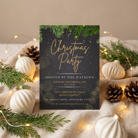 Invitation Fête de Noël moderne 'Venez vous amuser' avec le P