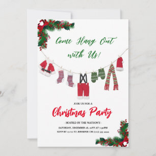 Invitation Fête de Noël moderne 'Venez vous amuser' avec le P