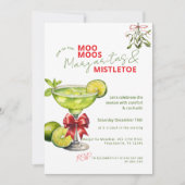 Invitation Fête de Noël MooMoos, Margaritas & Mistletoe (Devant)