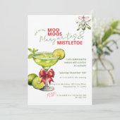 Invitation Fête de Noël MooMoos, Margaritas & Mistletoe (Debout devant)