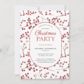 Invitation Fête de Noël naturelle moderne Red Berry (Devant)