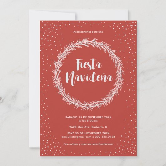 Invitation Fête de Noël Navidad (Devant)