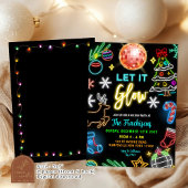 Invitation Fête de Noël Neon Let It Glow