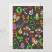 Invitation Fête de Noël Neon Lights (Dos)