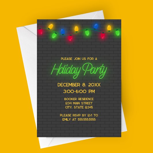 Invitation Fête de Noël Neon moderne