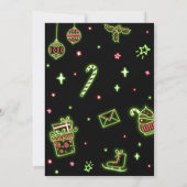 Invitation Fête de Noël Neon Père Noël (Dos)