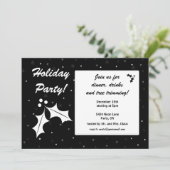 Invitation Fête de Noël noir et blanc (Debout devant)