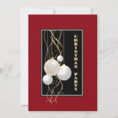 Invitation Fête de Noël noire et rouge moderne (Devant)