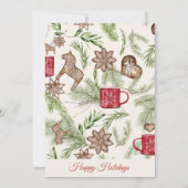 Invitation Fête de Noël Nordique Rustique (Dos)