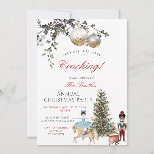 Invitation Fête de Noël Nutcracker Friendsmas Holiday (Devant)