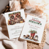 Invitation Fête de Noël occidentale de l'Ouest rustique