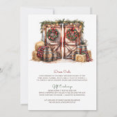 Invitation Fête de Noël occidentale de l'Ouest rustique (Dos)